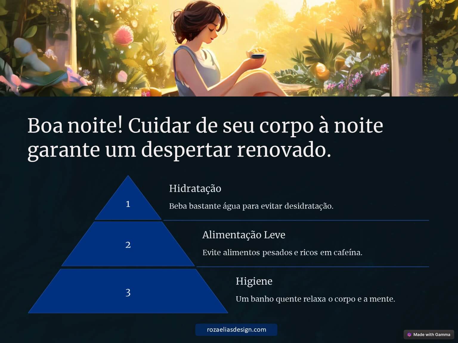 Cuidar do corpo a noite